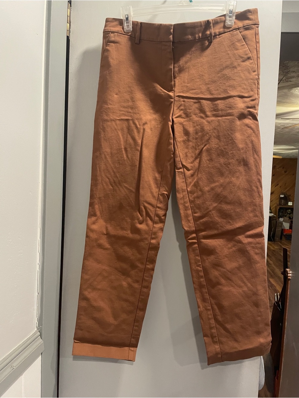 LOFT women’s The Riviera Slim Rust Brown Chino Pants - Straight Fit size 8 Tall